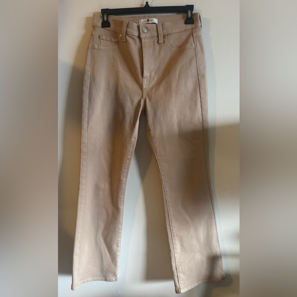 7 For All Mankind Women’s High Waist Slim Kick Camel Jeans Size 27